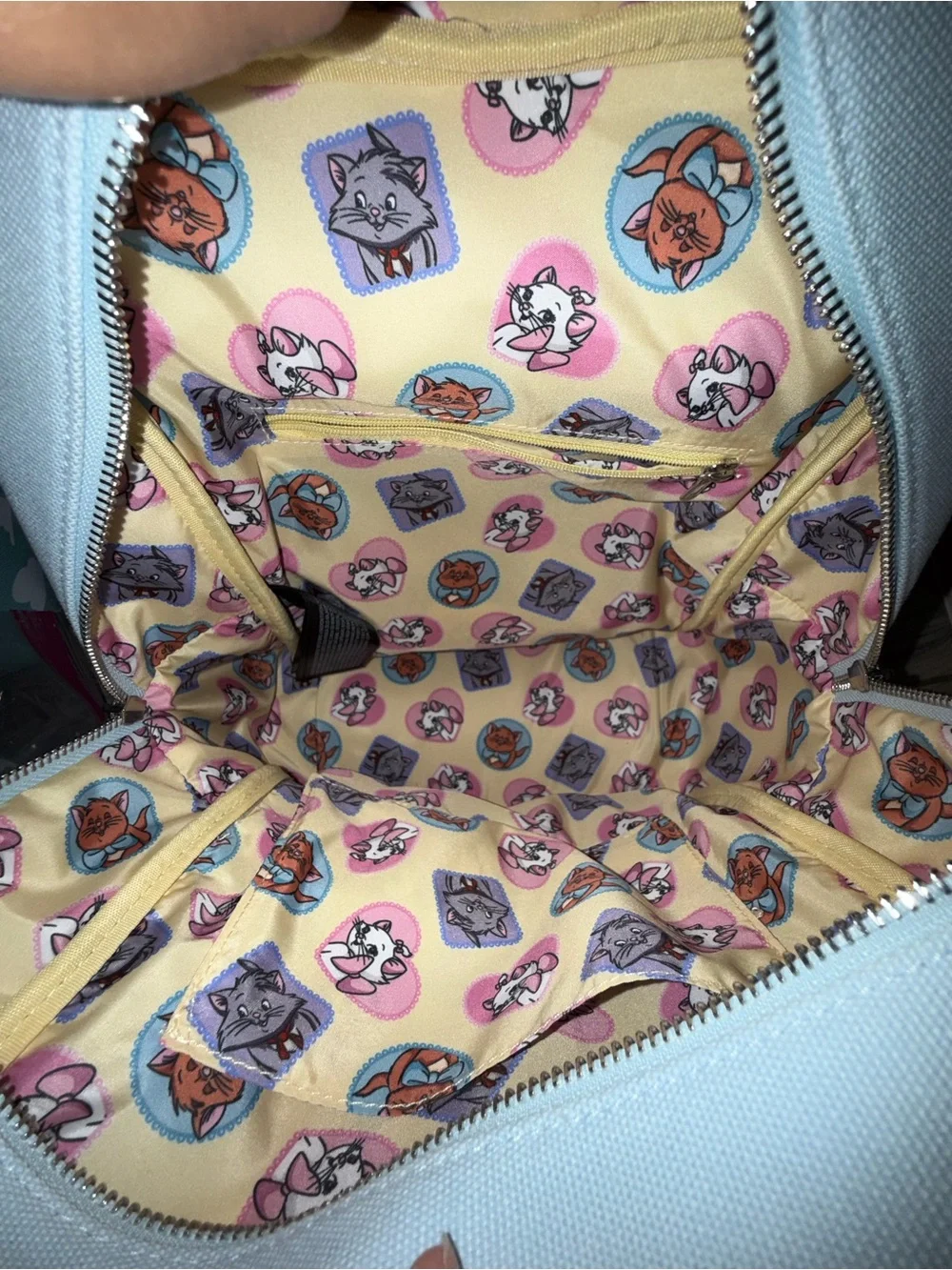 Loungefly Light Blue Disney Marie & Aristocats Embroidered Mini Backpack